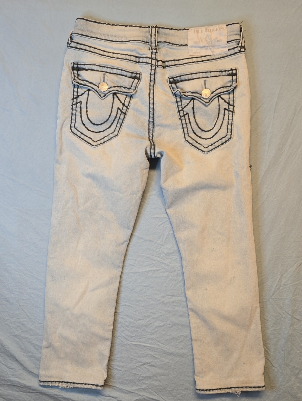 True Religion Ricky Flap Super T Relaxed Straigt Light Blue Jeans Vintage Y2K